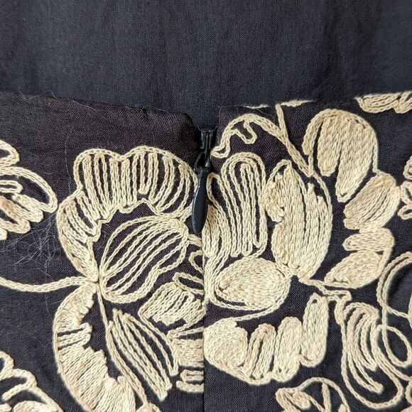 J. Crew Mirabel Embroidered Lined Sleeveless Dress sz 6 in Faded Black Sand - Picture 7 of 10